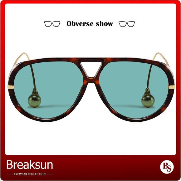 Women's Oversized Aviator Sunglasses Retro Trendy Shield Sun Glasses Big - Picture 4 of 8